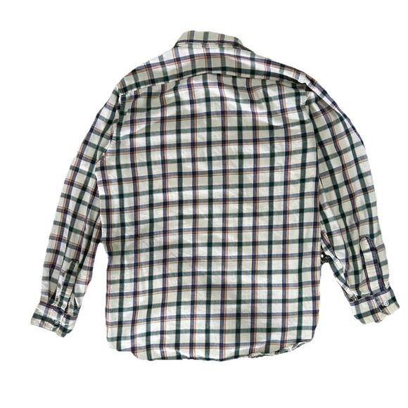 Vintage LL Bean Men’s Plaid Button-up Long Sleeve Shirt Made In USA Green Size M - Picture 5 of 7